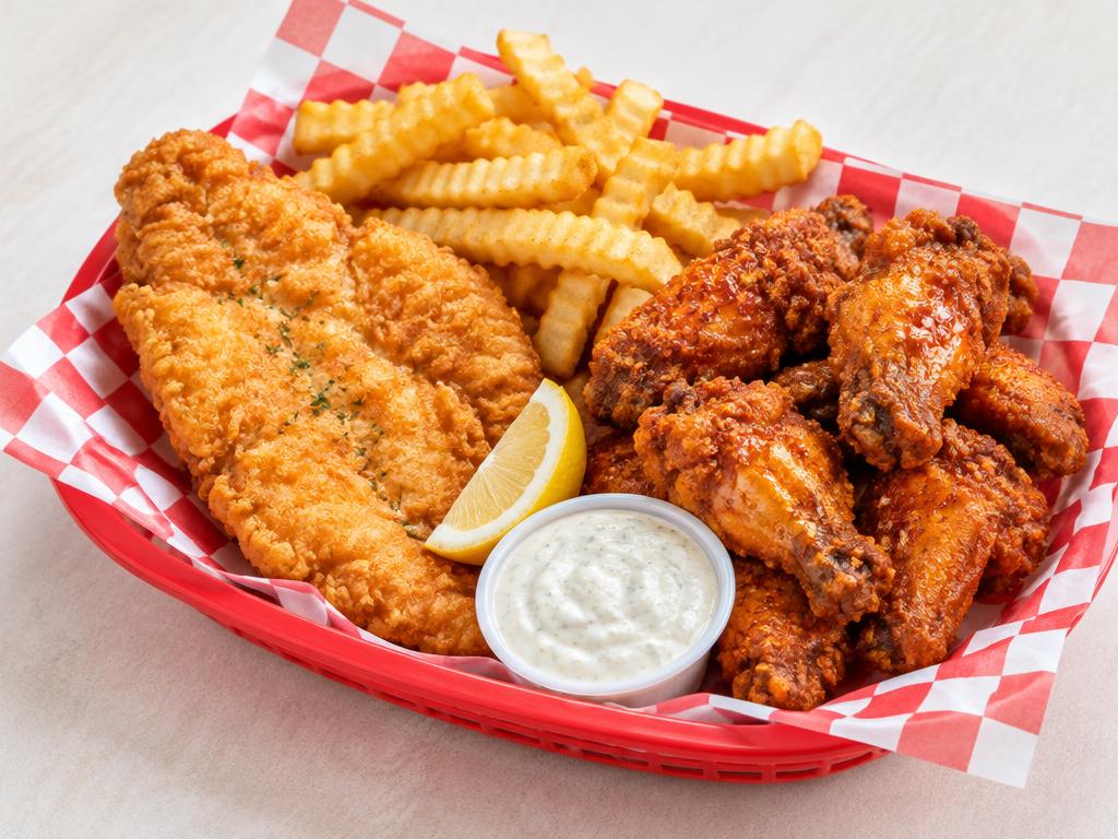 Illustrative serving of 10 Wing Combo